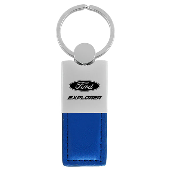 Ford Explorer Keychain & Keyring - Duo Premium Blue Leather