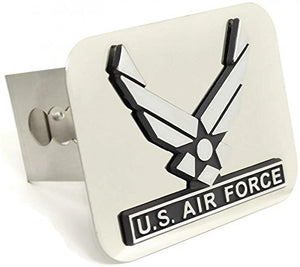 US Air Force Wing Chrome Trailer Hitch Plug