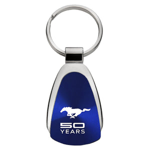 Ford Mustang (50-year) Keychain & Keyring - Blue Teardrop
