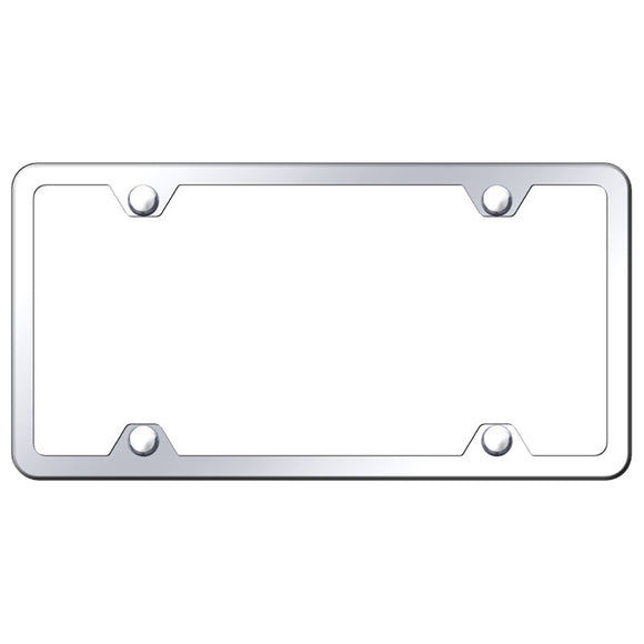 Blank License Plate Frame - 4 Hole Slimline Frame - Mirror Polished Stainless Steel