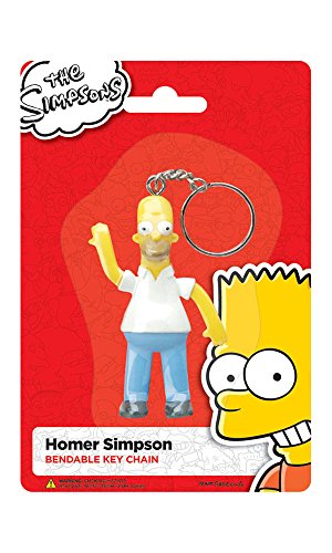 3.5 Inch Animated Bendable Homer Simpson Cartoon Hanging Keychain