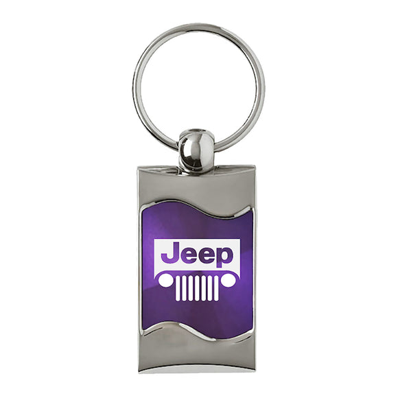 Jeep Grill Keychain & Keyring - Purple Wave