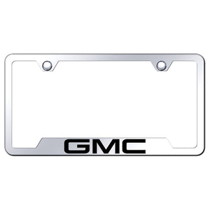 GMC License Plate Frame - Laser Etched Cut-Out Frame - Stainless Steel
