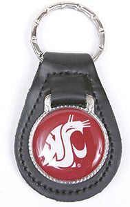 Washington State Cougars Keychain & Keyring - Leather