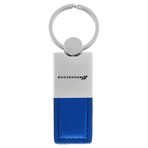 Dodge Stripe Keychain & Keyring - Duo Premium Blue Leather