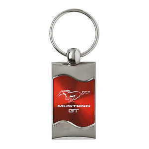 Ford Mustang GT Keychain & Keyring - Red Wave