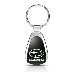 Subaru Keychain & Key Ring – Chrome with Black Teardrop Key Chain KCK.SUB