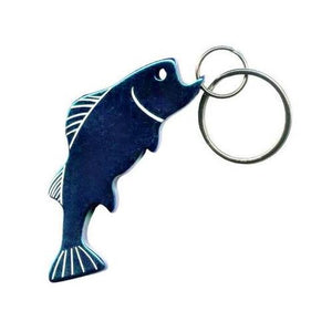 Bass Keychain & Keyring - Bottle Opener - Blue