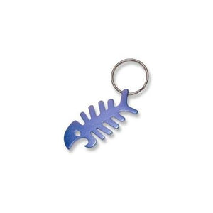 Bone Fish Keychain & Keyring - Bottle Opener - Blue