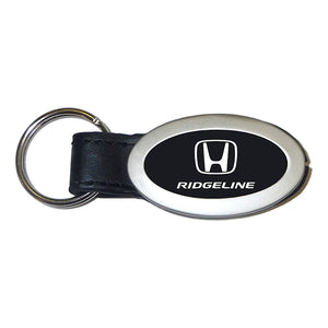 Honda Ridgeline Keychain & Keyring - Black Leather Oval