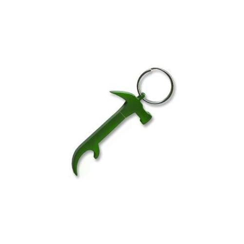 Hammer Keychain & Keyring - Bottle Opener - Green