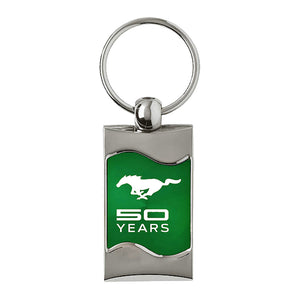 Ford Mustang 50 Years Keychain & Keyring - Green Wave