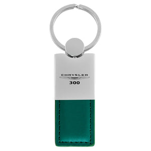 Chrysler 300 Keychain & Keyring - Duo Premium Green Leather
