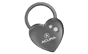 Acura Black Heart Key Chain Swarovski Crystals Keychain