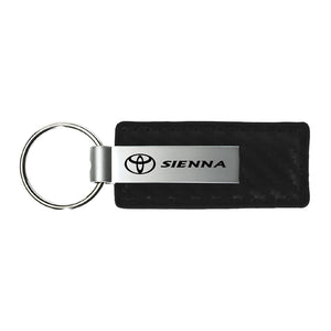 Toyota Sienna Keychain & Keyring - Carbon Fiber Texture Leather