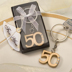 Anniversary Keychain & Keyring - 50th