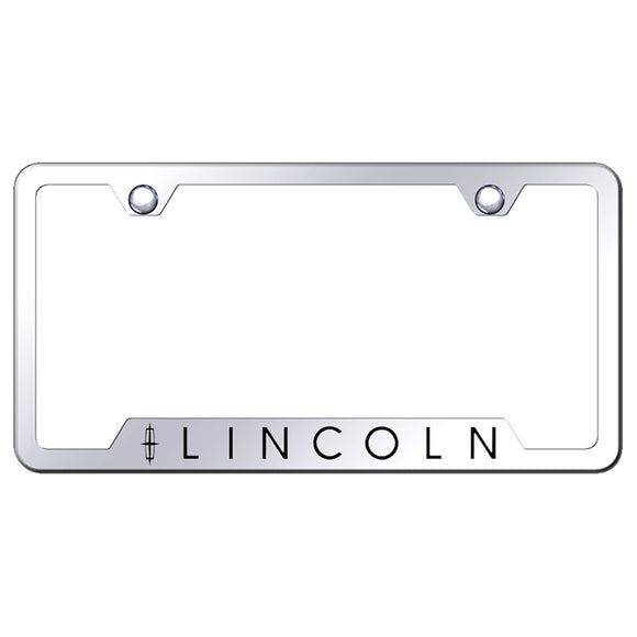 Lincoln License Plate Frame - Laser Etched Cut-Out Frame - Stainless Steel