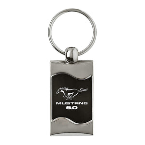 Ford Mustang 5.0 Keychain & Keyring - Black Wave