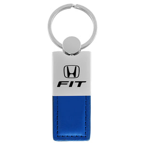 Honda Fit Keychain & Keyring - Duo Premium Blue Leather