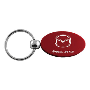 Mazda Miata MX-5 Keychain & Keyring - Burgundy Oval
