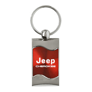 Jeep Cherokee Keychain & Keyring - Red Wave