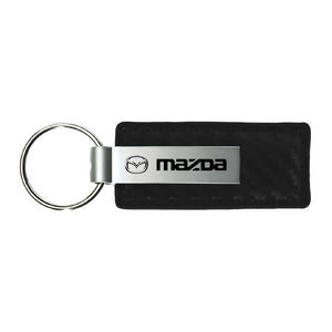 Mazda Keychain & Keyring - Carbon Fiber Texture Leather