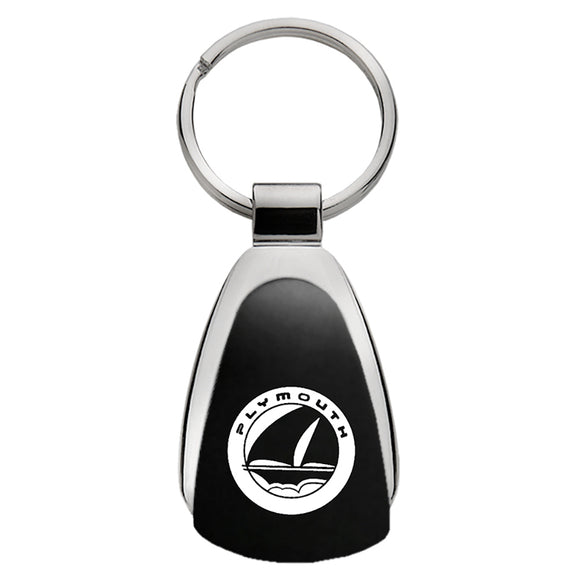 Plymouth Logo Keychain & Keyring - Black Teardrop