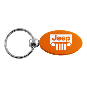 Jeep Grill Keychain & Keyring - Orange Oval
