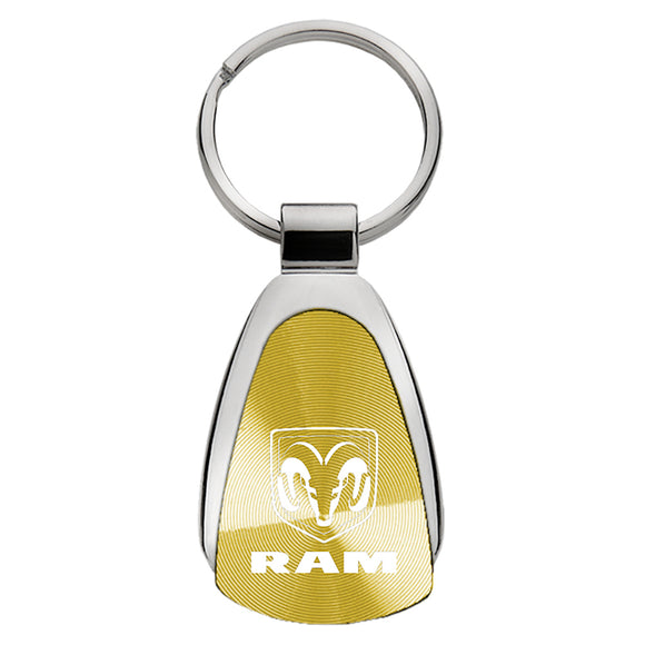Dodge Ram Keychain & Keyring - Gold Teardrop