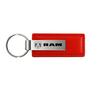 Dodge RAM Keychain & Keyring - Red Premium Leather
