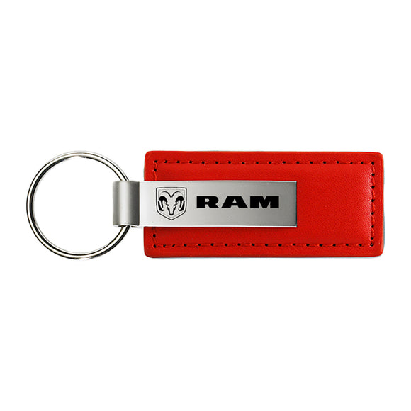 Dodge RAM Keychain & Keyring - Red Premium Leather