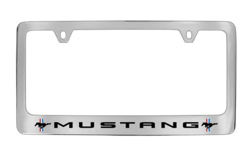 Ford Mustang Pony Chrome Plated Metal License Plate Frame Holder