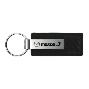 Mazda 3 Keychain & Keyring - Carbon Fiber Texture Leather