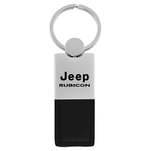 Jeep Rubicon Keychain & Keyring - Duo Premium Black Leather