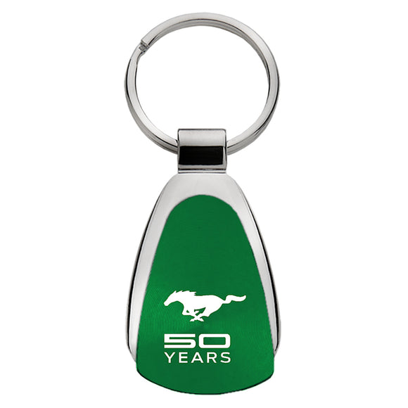 Ford Mustang 50 Years Keychain & Keyring - Green Teardrop