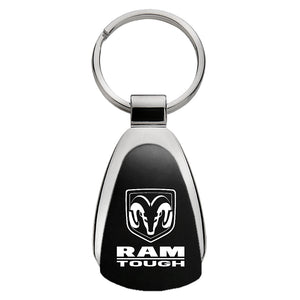 Dodge RAM Tough Keychain & Keyring - Black Teardrop