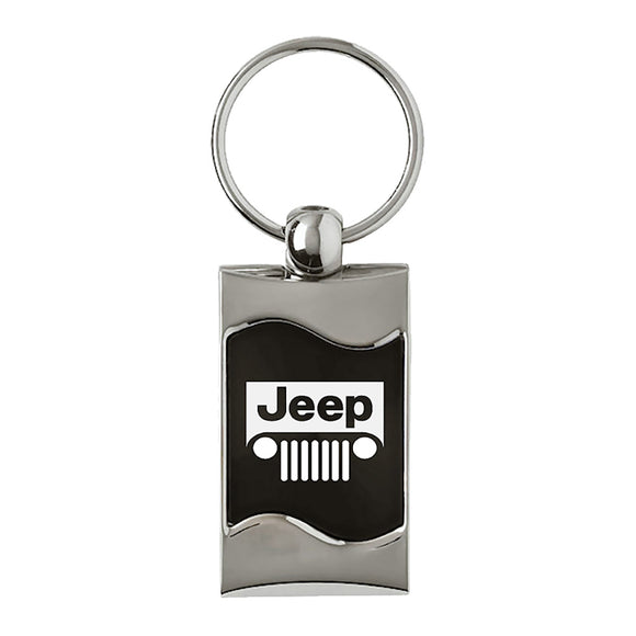 Jeep Grill Keychain & Keyring - Black Wave