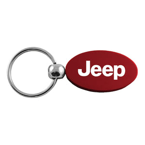 Jeep Keychain & Keyring - Burgundy Oval