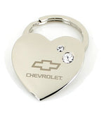Chevy Heart Shape Keychain W/2 Swarovski Crystals