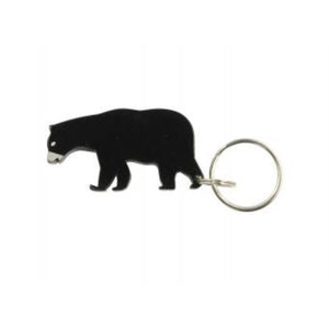 Bear Keychain & Keyring - Bottle Opener - Black