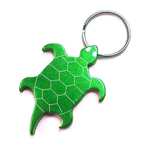 Turtle Keychain & Keyring - Bottle Opener - Green