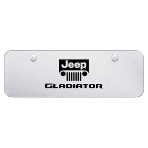 Jeep Gladiator Name and Logo Mini Plate - Laser Etched Brushed