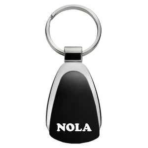 I Love Nola Logo Keychain & Keyring - Black Teardrop