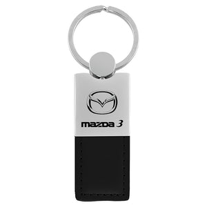 Mazda 3 Keychain & Keyring - Duo Premium Black Leather