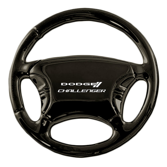 Dodge Challenger Keychain & Keyring - Black Steering Wheel