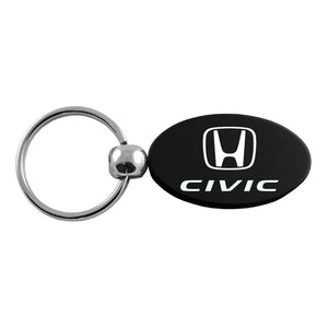 Honda Civic Keychain & Keyring - Black Oval