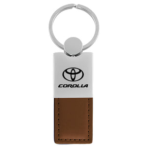 Toyota Corolla Keychain & Keyring - Duo Premium Brown Leather
