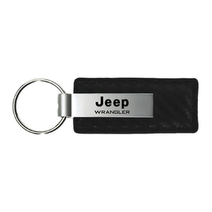 Jeep Wrangler Keychain & Keyring - Carbon Fiber Texture Leather