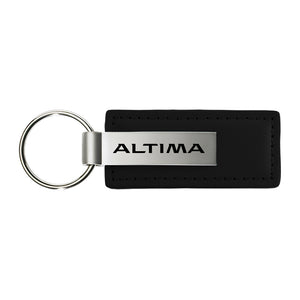 Nissan Altima Black Leather Key Chain & Key Ring
