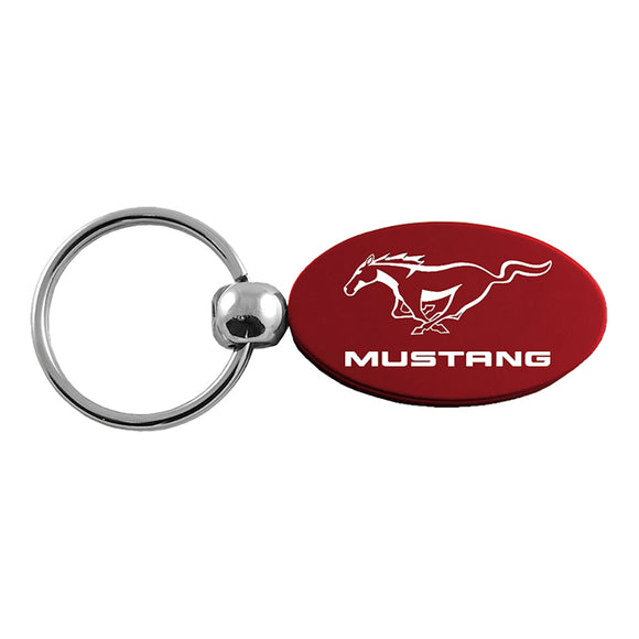 Ford Mustang Keychain & Keyring - Burgundy Oval
